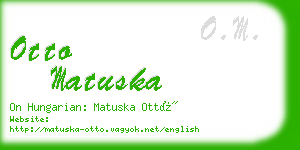 otto matuska business card